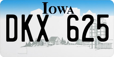 IA license plate DKX625