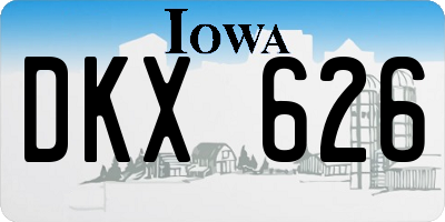 IA license plate DKX626