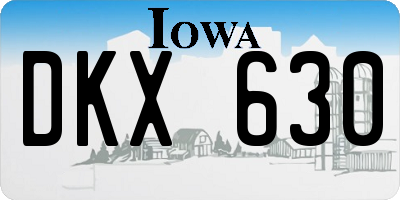 IA license plate DKX630