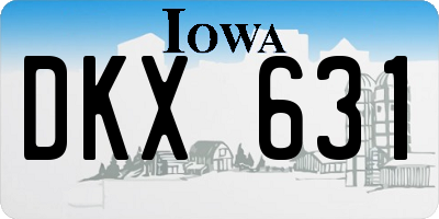 IA license plate DKX631