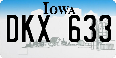 IA license plate DKX633