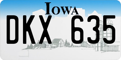 IA license plate DKX635