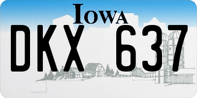 IA license plate DKX637