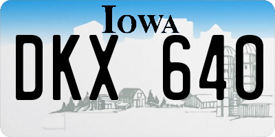 IA license plate DKX640