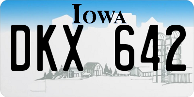 IA license plate DKX642