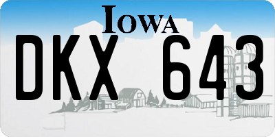 IA license plate DKX643