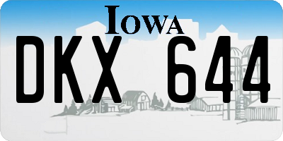 IA license plate DKX644