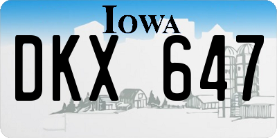 IA license plate DKX647