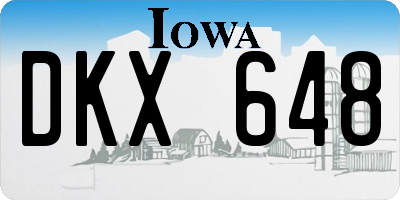 IA license plate DKX648
