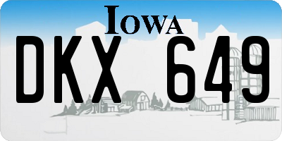 IA license plate DKX649