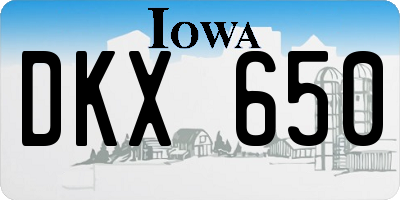 IA license plate DKX650