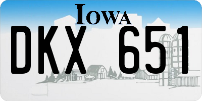 IA license plate DKX651