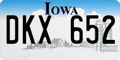 IA license plate DKX652