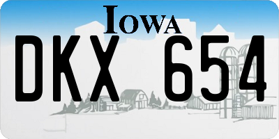 IA license plate DKX654