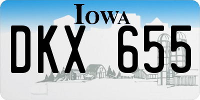 IA license plate DKX655