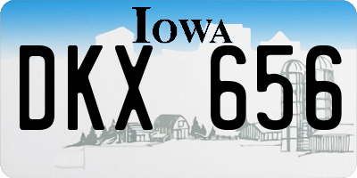 IA license plate DKX656