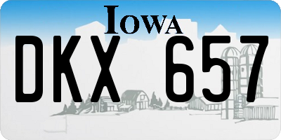 IA license plate DKX657