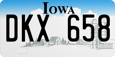 IA license plate DKX658