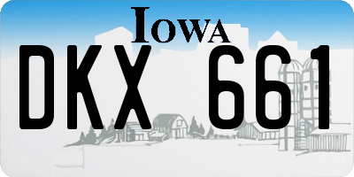 IA license plate DKX661