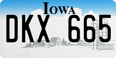 IA license plate DKX665