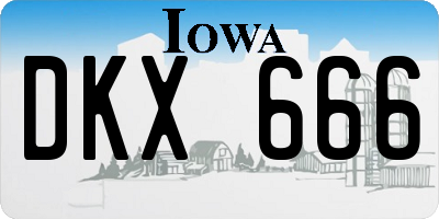 IA license plate DKX666