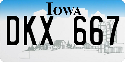 IA license plate DKX667