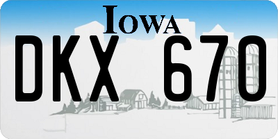 IA license plate DKX670