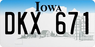 IA license plate DKX671