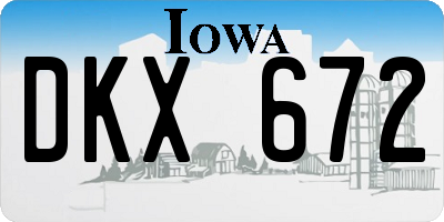 IA license plate DKX672
