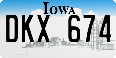 IA license plate DKX674