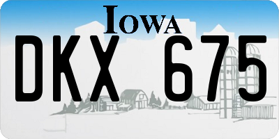 IA license plate DKX675