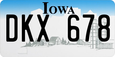IA license plate DKX678