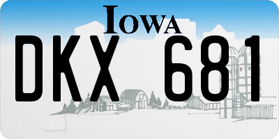 IA license plate DKX681