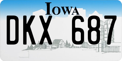 IA license plate DKX687