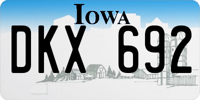 IA license plate DKX692