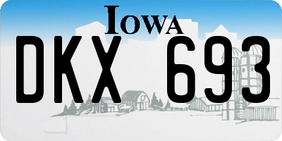 IA license plate DKX693