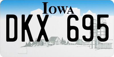 IA license plate DKX695
