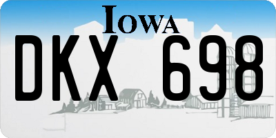 IA license plate DKX698