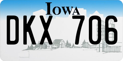 IA license plate DKX706