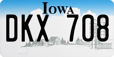 IA license plate DKX708