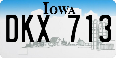 IA license plate DKX713