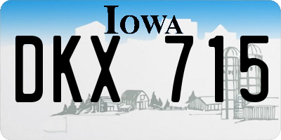 IA license plate DKX715