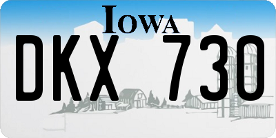 IA license plate DKX730