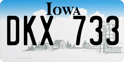 IA license plate DKX733