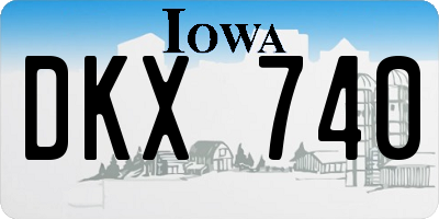 IA license plate DKX740