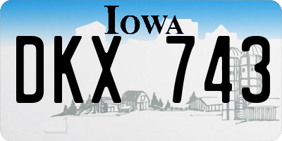 IA license plate DKX743