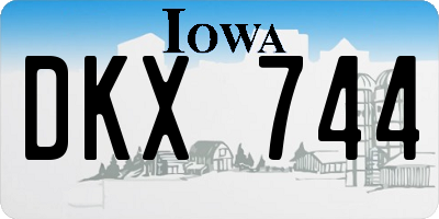 IA license plate DKX744