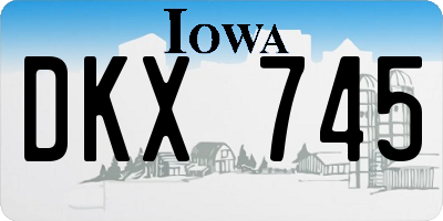 IA license plate DKX745