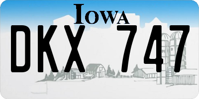 IA license plate DKX747