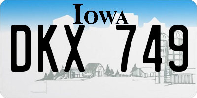 IA license plate DKX749